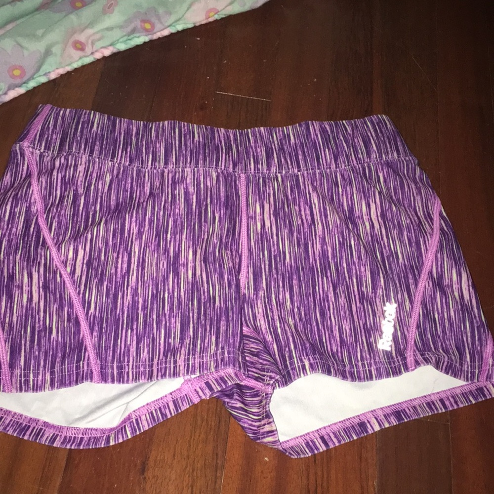 Purple athletic shorts
